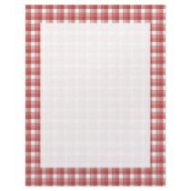 Gingham check pattern. Red and White. Letterhead Template