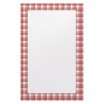 Gingham check pattern. Red and White. Stationery Design