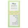 Gingham Chicken Menu Card