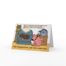 Gingham Dog and Calico Cat Greeting Card