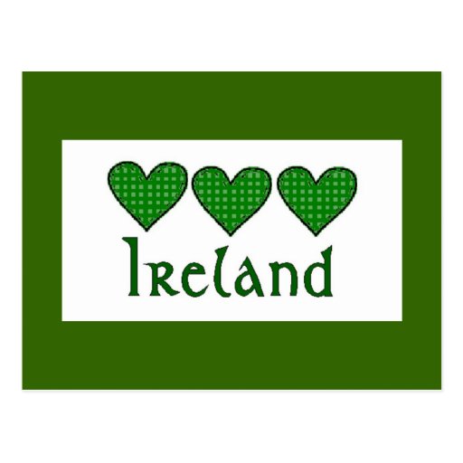 Gingham Hearts Ireland Post Card