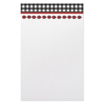 Gingham Ladybug Stationary Stationery by suncookiez