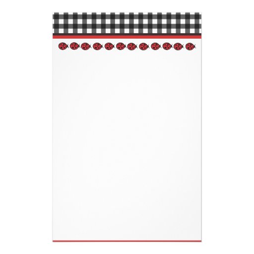 Gingham Ladybug Stationary Stationery