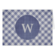 Gingham Monogram Notecard