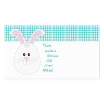 Gingham Rabbit Profile Card Business Card Templates