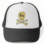 Gingham Skull & Bones - Yellow Trucker Hats