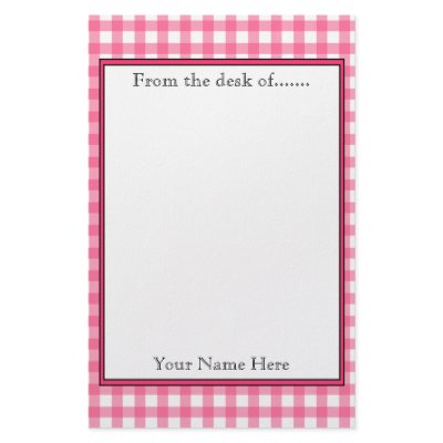 Gingham Stationery by thepinkschoolhouse
