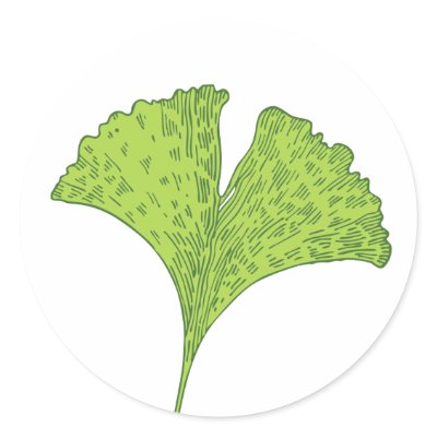 Gingko Leaf Round Sticker by ShouShou