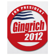 Gingrich 2012 button flyer design