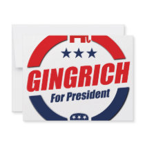 GINGRICH FOR PRESIDENT (Republican) Personalized Announcements
