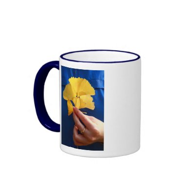 Ginkgo biloba leaves mugs by gavila_pt