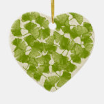 Ginkgo Leaf Heart Christmas Tree Ornaments
