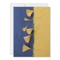 ginkgo leaves on handmade paper large invitation