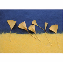 ginkgo leaves on handmade paper photo sculpture