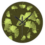 Ginkgo Leaves Round Clock