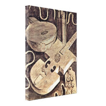 Giorgione - Musical instruments (music) Stretched Canvas Print