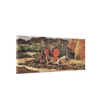 Giovanni Fattori - Die red barrels Canvas Prints