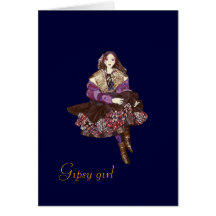 Gipsy doll greeting card