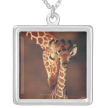 Girafe adulte avec le veau (camelopardalis de Gira Pendentif