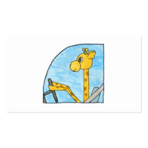 Girafe conduisant une voiture modèle de carte de visite