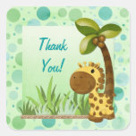 Girafe de pois - baby shower neutre autocollants