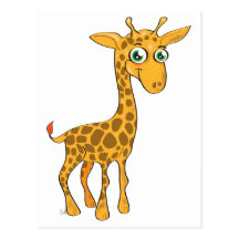 Girafe mignonne de Kawaii Carte Postale