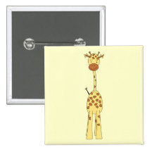 Girafe mignonne grande. Animal de bande dessinée Badges Avec Agrafe