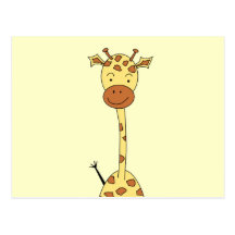 Girafe mignonne grande. Animal de bande dessinée Carte Postale