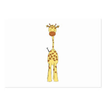 Girafe mignonne grande. Animal de bande dessinée Carte De Visite