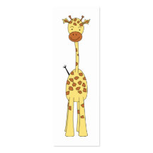 Girafe mignonne grande. Animal de bande dessinée Cartes De Visite Professionnelles