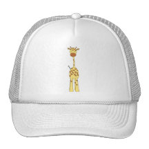 Girafe mignonne grande. Animal de bande dessinée Casquettes