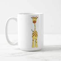 Girafe mignonne grande. Animal de bande dessinée Tasses À Café
