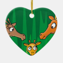 Girafes heureuses de fête des pères ornements