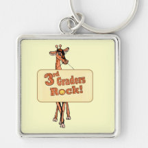 Giraffe “3rd Graders Rock” Design Key Chain