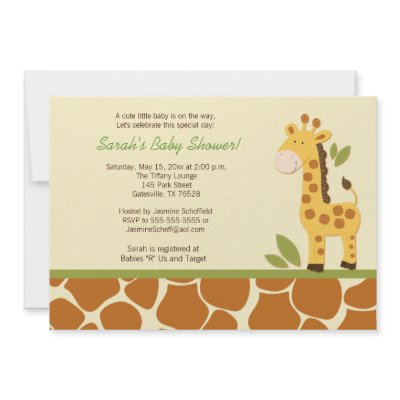 Giraffe Adventure 5x7 Baby Shower Invitation by allpetscherished