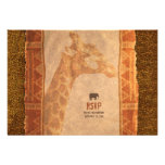 Giraffe African Safari Wedding RSVP Reply Card Personalized Invitations