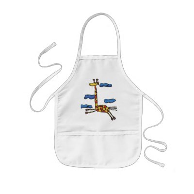 Giraffe Amidst the Clouds Apron by Flying_Pigs