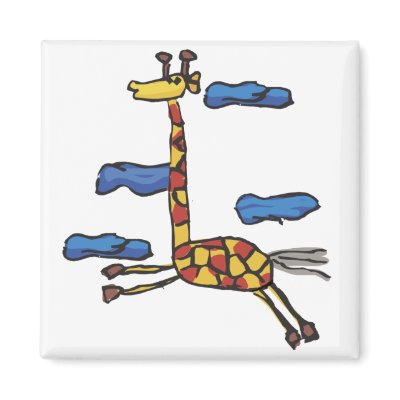 Giraffe Amidst the Clouds Refrigerator Magnet by Flying_Pigs