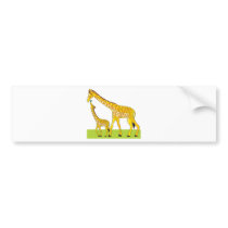 Giraffe and Baby Bumper Sticker