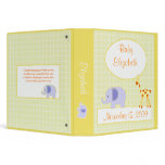GIRAFFE and ELEPHANT New Baby Photo Album 3 Ring Binders