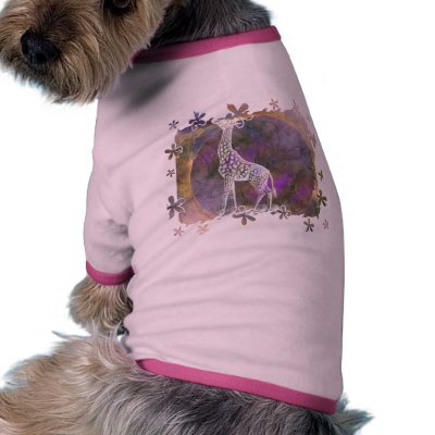 Giraffe and flame fractal, doggy Tshirt Doggie Tshirt by Stotty
