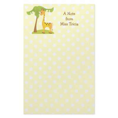 Giraffe and Tree Stationery Design by trennea
