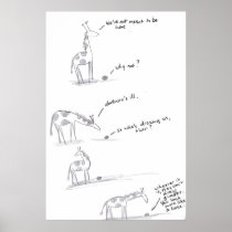 giraffe and vole 2 poster