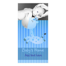 Giraffe Baby Announcement Photo Cards