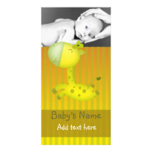 Giraffe Baby Announcement Photo Cards