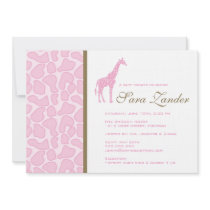 Giraffe Baby Shower Invitation - Girl