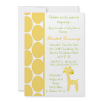 giraffe Baby Shower invite cute sweet yellow fun