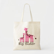 Giraffe Big Sister Canvas Bags