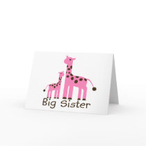 Giraffe Big Sister Greeting Card