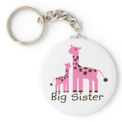 Giraffe Big Sister Key Chains by ifbabycouldtalk